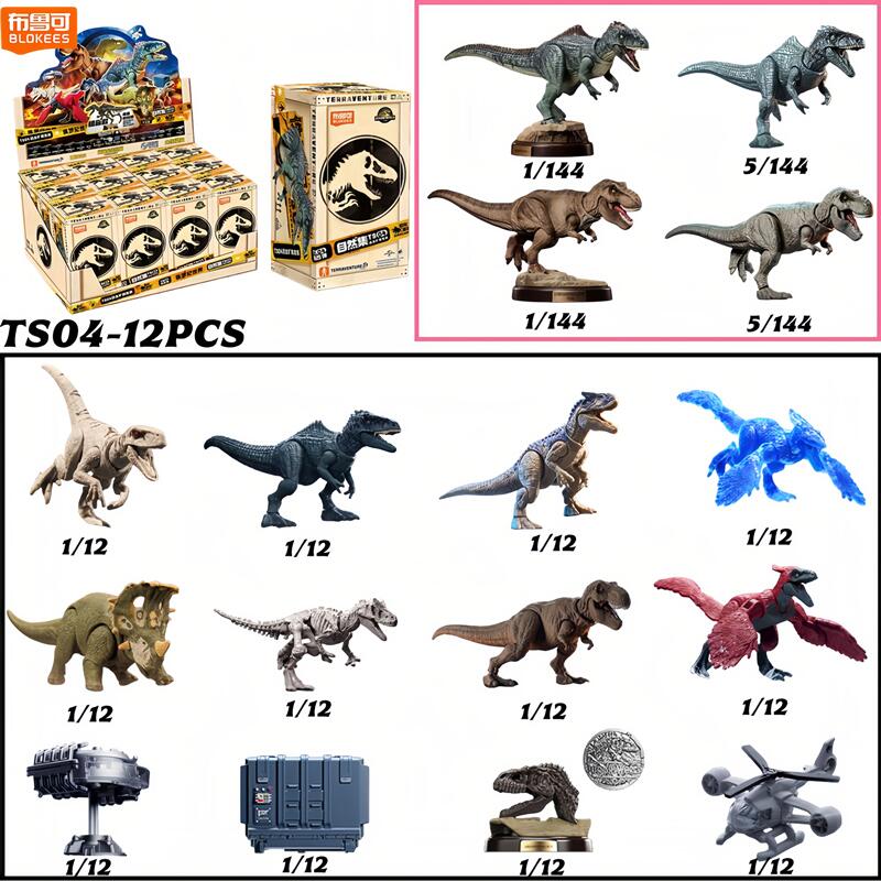 Model Kit Jurassic Park - Blokees Jurassic World Dinossauro Tiranossauro Velociraptor