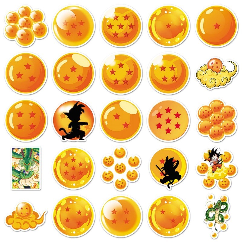 Model Kit Dragon Ball - 50 Adesivos de PVC Dragon Ball: