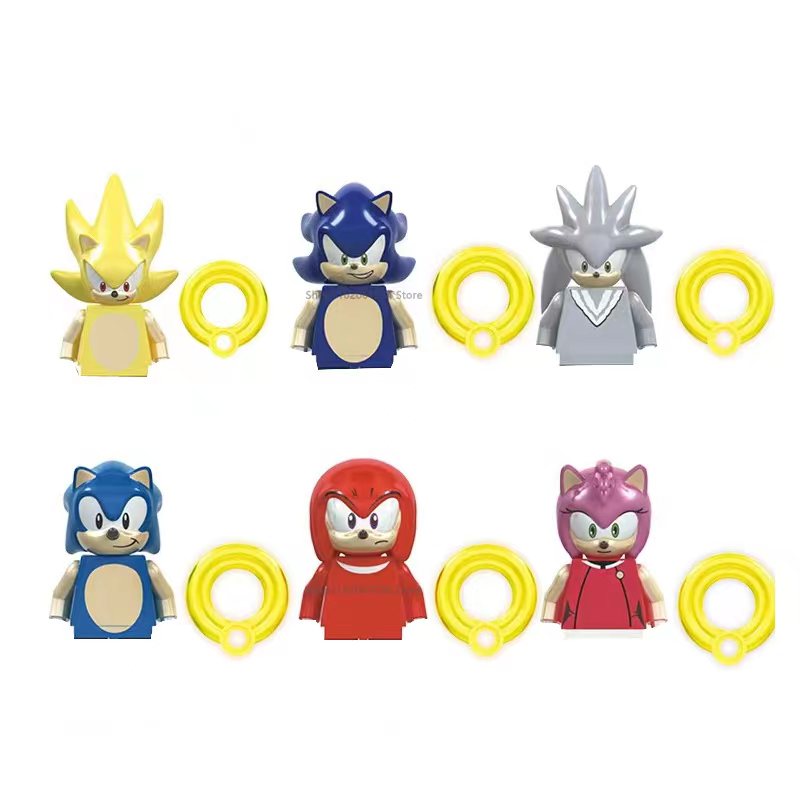 Model Kit Sonic - Conjunto de 6 Peças de Figuras