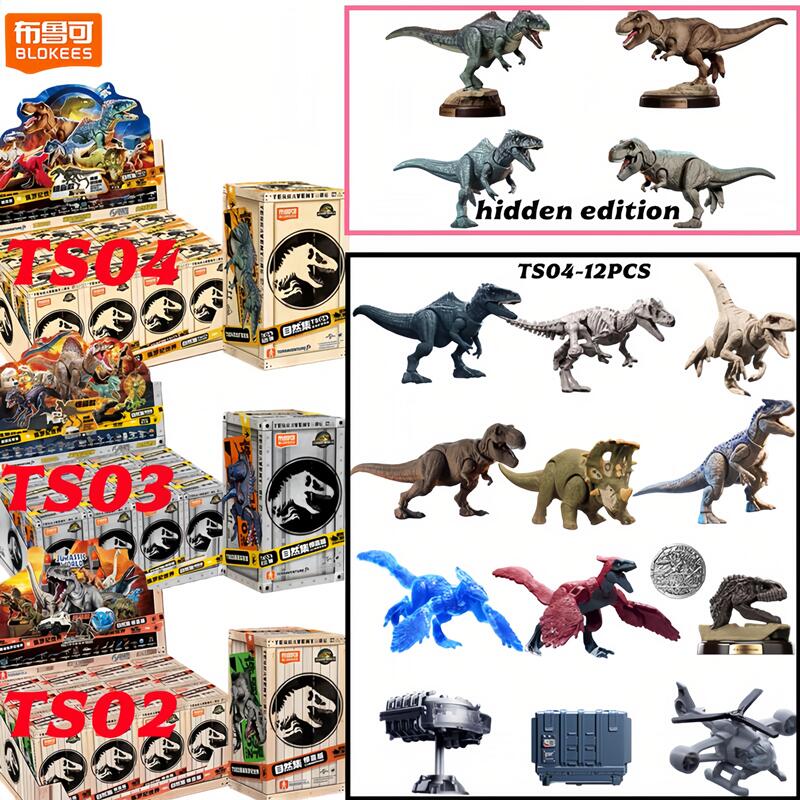 Model Kit Jurassic Park - Blokees Jurassic World Dinossauro Tiranossauro Velociraptor