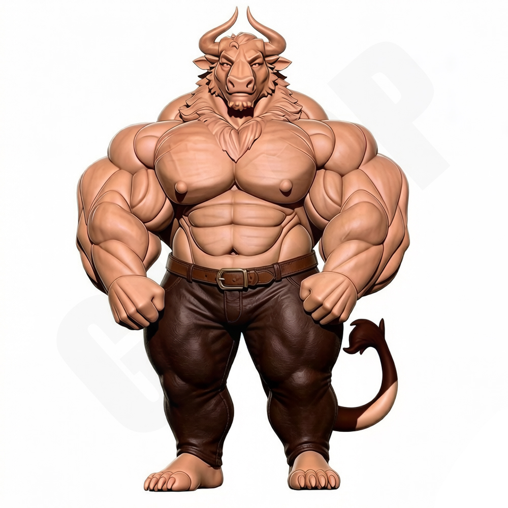 Model Kit Diorama - Hunky Fitness Muscle Bull 1/24 Escala