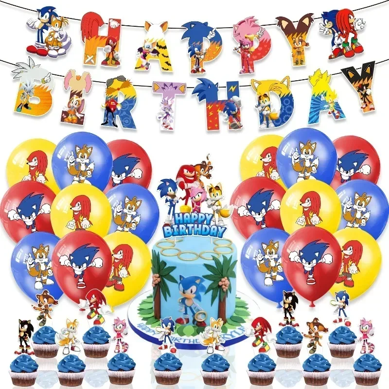 Model Kit Sonic - Kit de Decorações para Festa de